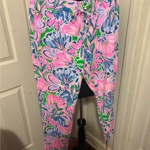 Lilly Pulitzer Pink and Blue Floral Pants